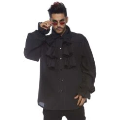 Blouse Met Ruches Zwart