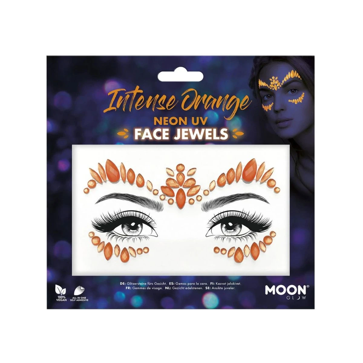 Face Jewels Neon UV - Oranje