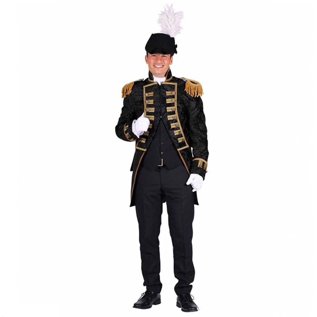 Brokaat Herenjas Zwart-zwart