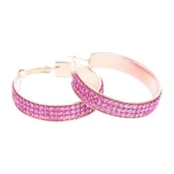 Gouden Oorbellen Roze Diamantjes