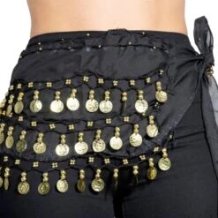 Heupsjaal Met Munten Zwart