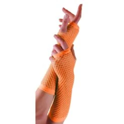 Nethandschoenen Lang Vingerloos Fluor Oranje