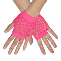 Nethandschoenen Kort Vingerloos Fluor Roze