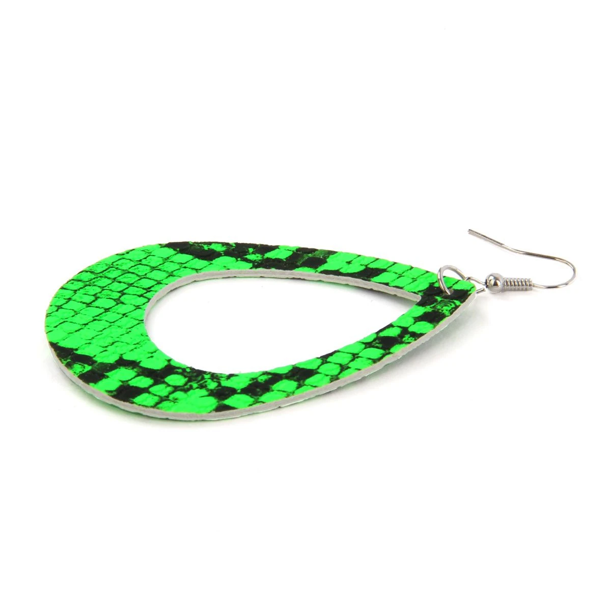 Neon Oorbellen Print Groen - Afbeelding 2