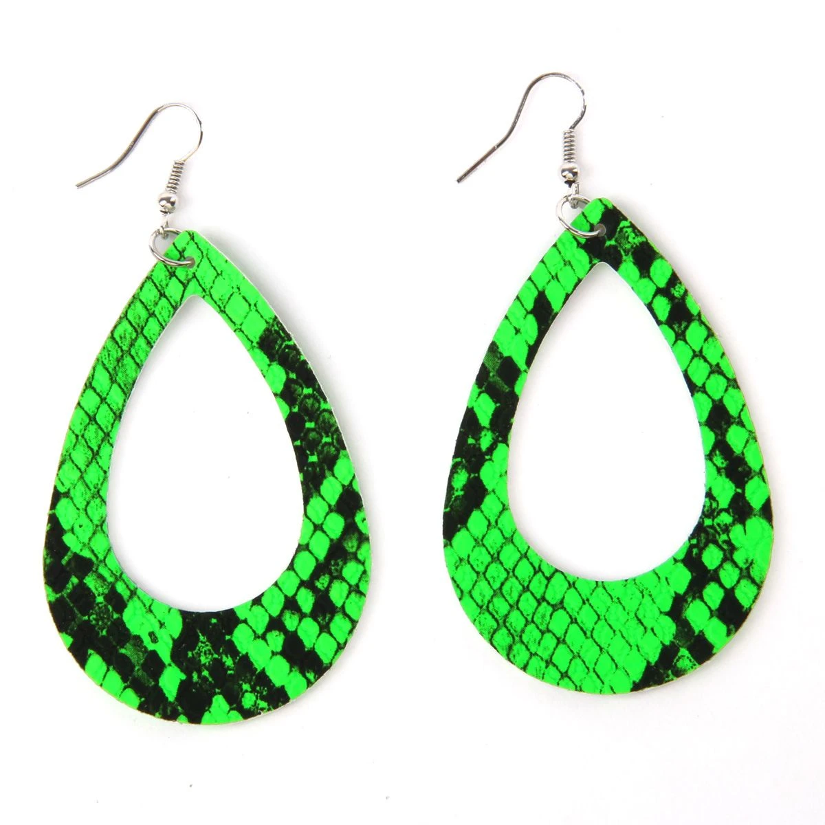 Neon Oorbellen Print Groen