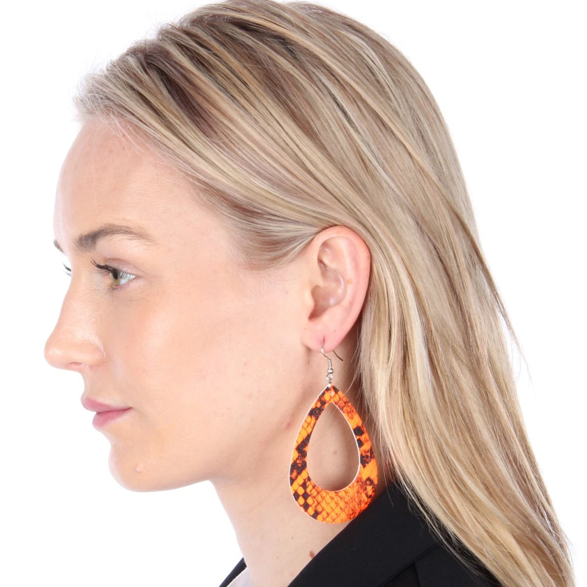 Neon Oorbellen Print Oranje - Afbeelding 3