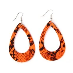 Neon Oorbellen Print Oranje