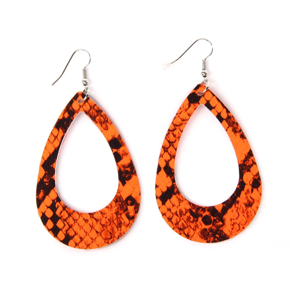 Neon Oorbellen Print Oranje