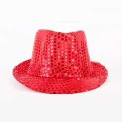Paillettenhoedje Rood