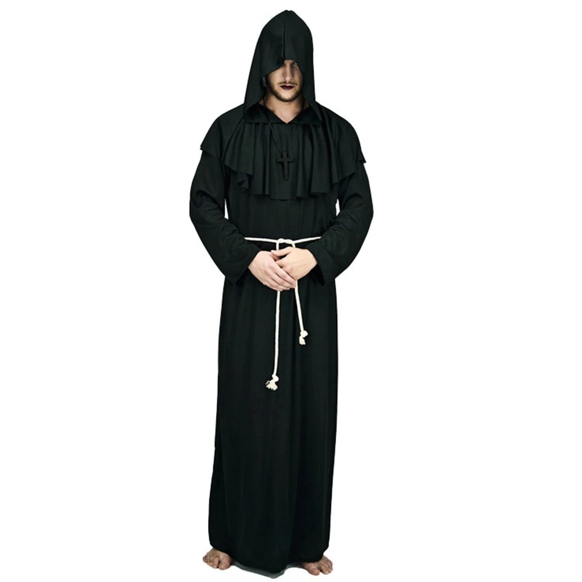 Monnik Kostuum Zwart (driedelig)