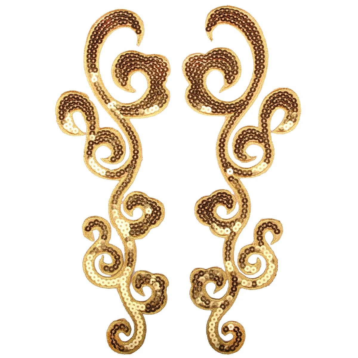 Pailletten Krullen Goud (2 Stuks)