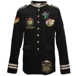 Oeteldonk Uniform Herenjas Ribfluweel Zwart Gepimpt