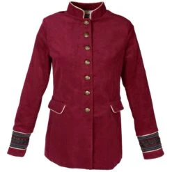 Oeteldonk Uniform Damesjas Ribfluweel Bordeauxrood