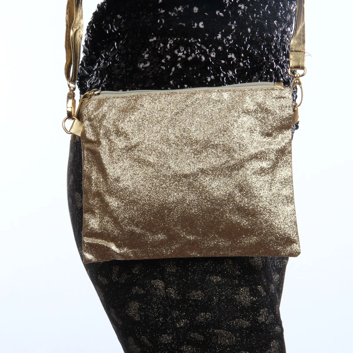 Glitter Schoudertasje Goud