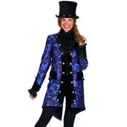 Luxe Markiezin Jas Blauw