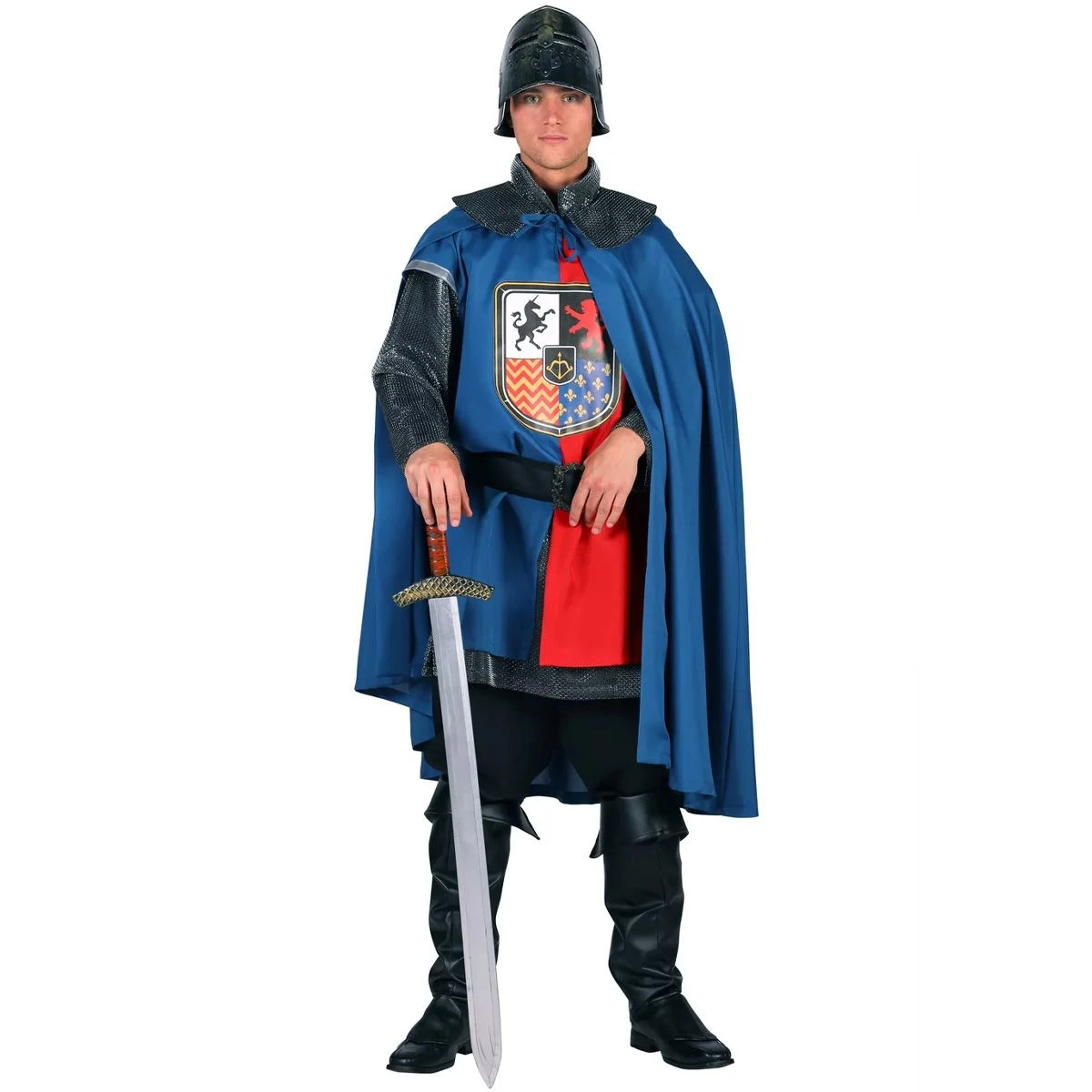 Ridderkostuum Ironheart Blauw-Rood