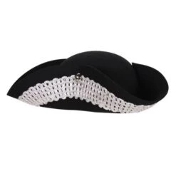 Piratenhoed Breed Galon Zwart/Zilver