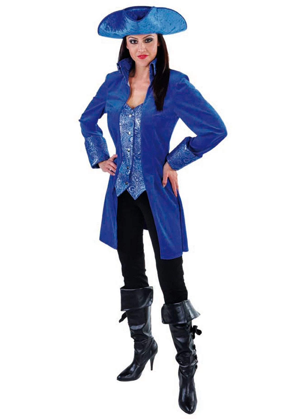 Markiezin Jas Dames Fluweel Kobalt Blauw - Afbeelding 2